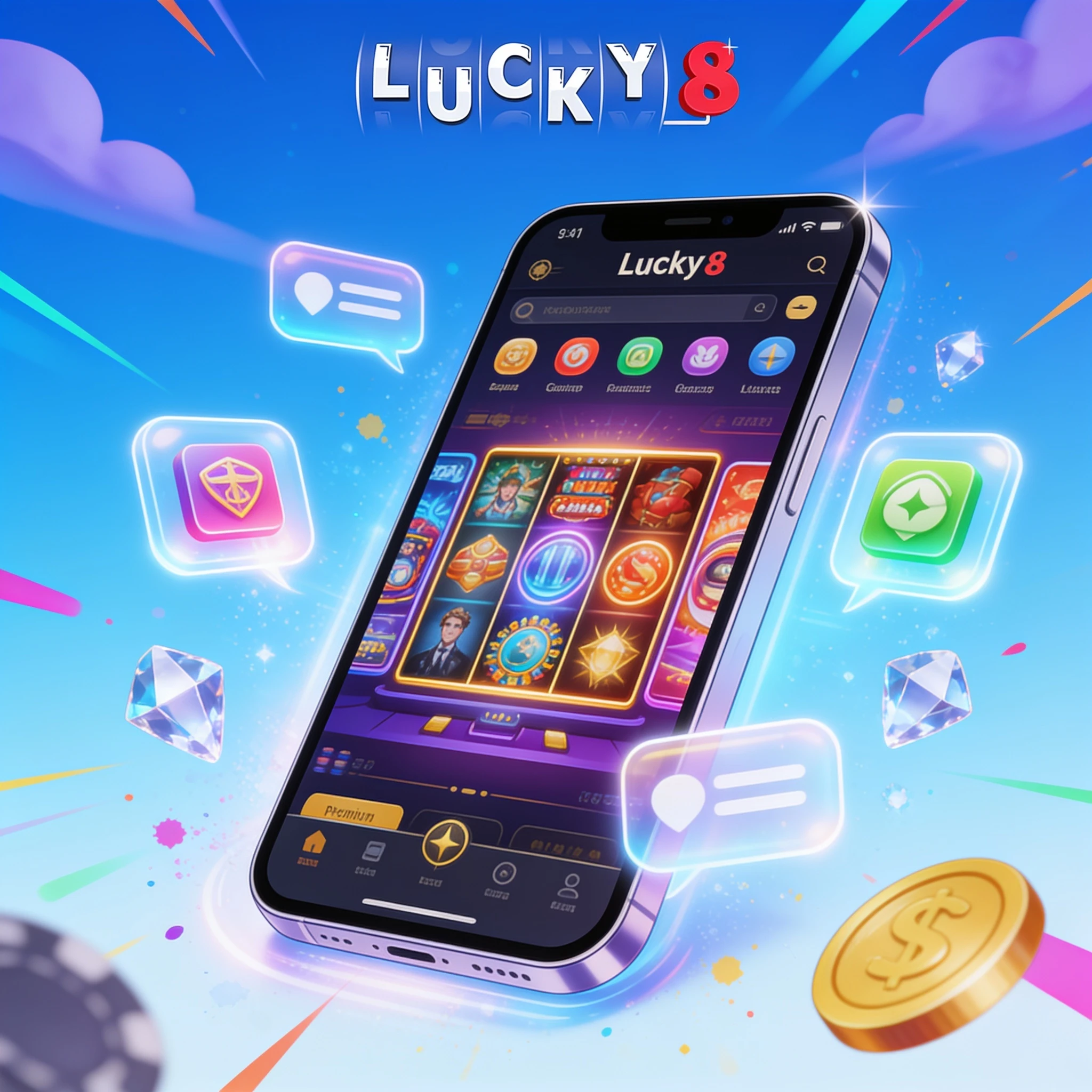Application mobile Lucky8 sur smartphone