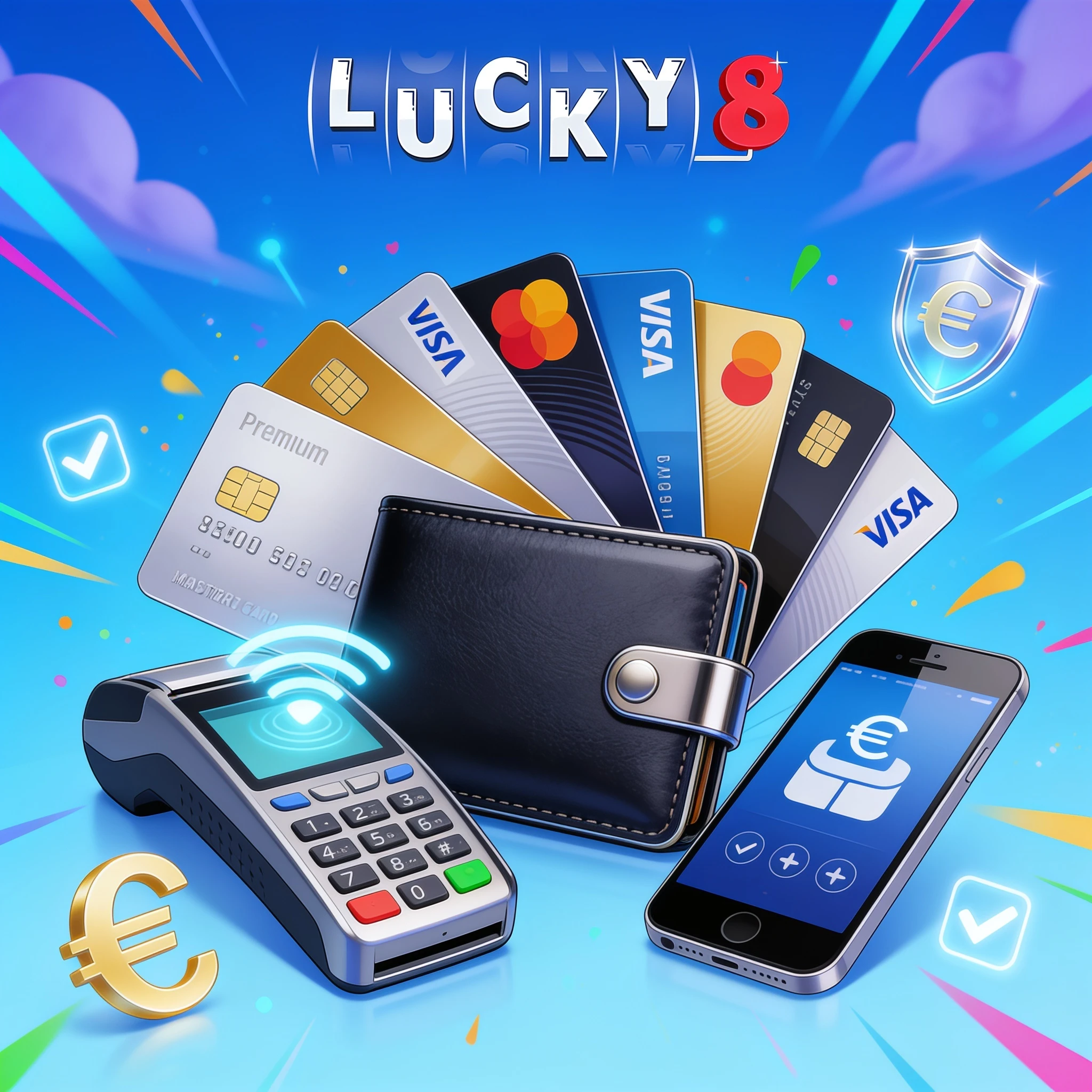 Cartes et moyens de paiement Lucky8 en euros