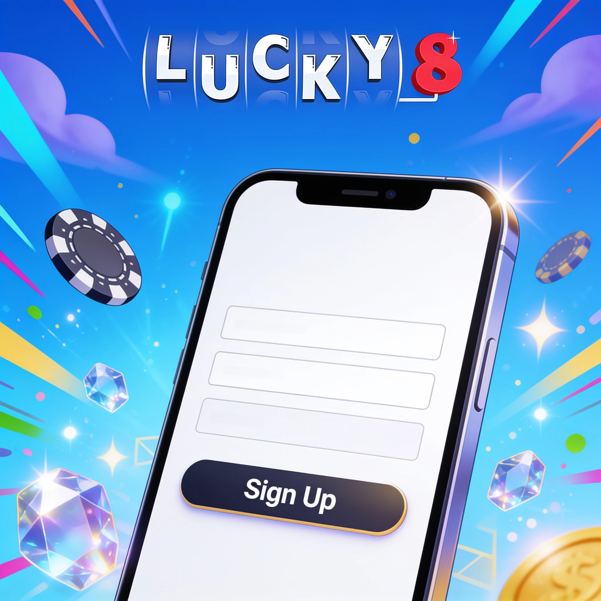 Formulaire d’inscription Lucky8 sur smartphone